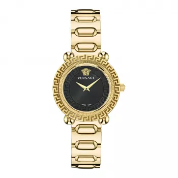 VERSACE V-Motif sieviešu pulkstenis VE6I00523 35mm melns ciparnīca melna āda