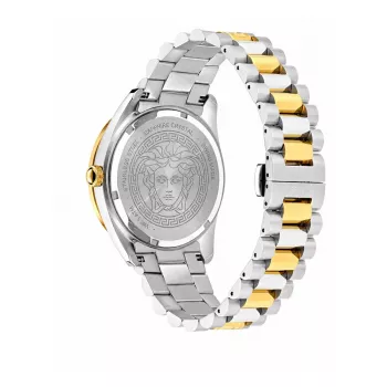 VERSACE V-Race vīriešu pulkstenis ar Šveices kvarca mehānismu, nerūsējošā tērauda korpuss 42 mm, melns ciparnīca VE8E00424