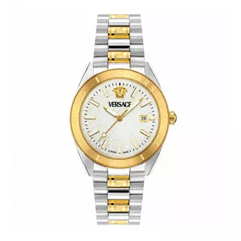 VERSACE V-Race vīriešu pulkstenis ar Šveices kvarca mehānismu, nerūsējošā tērauda korpuss 42 mm, melns ciparnīca VE8E00424