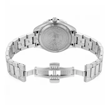Versace V-Race Women's Swiss Quartz Watch V12020015 - 35mm Nerūsējošais tērauds, Safīra stikls, Balts ciparnīca