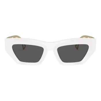 VERSACE VE4432U40187 Sieviešu kaķacs formas saulesbrilles - Melns acetāta rāmis, Pelēkas polikarbonāta lēcas, UV400 aizsardzība