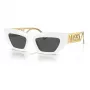 VERSACE VE4432U40187 Sieviešu kaķacs formas saulesbrilles - Melns acetāta rāmis, Pelēkas polikarbonāta lēcas, UV400 aizsardzība