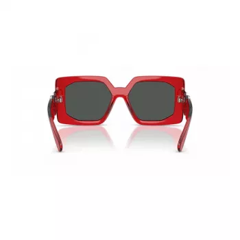VERSACE VE4478U550087 Sieviešu Saulesbrilles - Melns Acetāta Rāmis, Pelēkas Polikarbonāta Lēcas, 55mm Lēcu Platums, 100% UV400 Aizsardzība