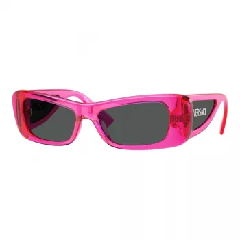 VERSACE VE4481-543487 Sieviešu kaķacs formas saulesbrilles - Melns acetāta rāmis, tumši pelēkas polikarbonāta lēcas, 54mm