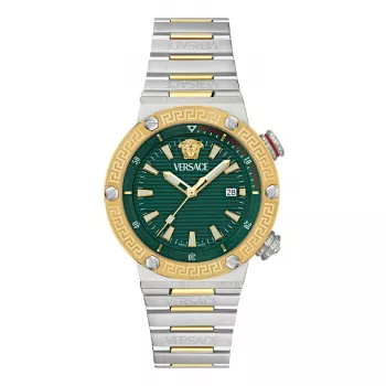VERSACE VE8G00524 Sieviešu Šveices kvarca pulkstenis 43mm melns ciparnīcas safīra kristāla ādas siksna