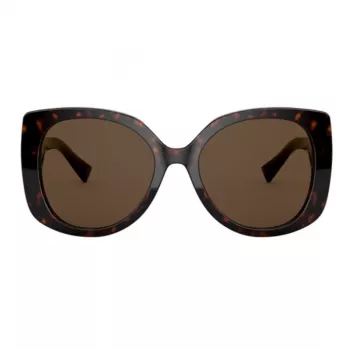 VERSACE sieviešu saulesbrilles VE4375F-10873 Havana Acetate Square Full-Rim Gradient Brown Lenses 53mm