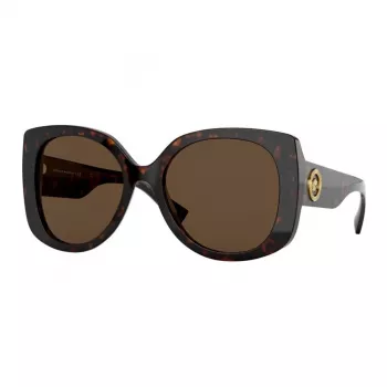 VERSACE sieviešu saulesbrilles VE4375F-10873 Havana Acetate Square Full-Rim Gradient Brown Lenses 53mm