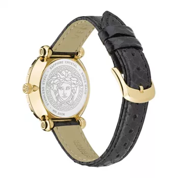 VERSACE sieviešu pulkstenis VE6I00323 kvarca hronometrs 35mm nerūsējošais tērauds melns ciparnīca