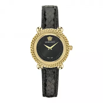 VERSACE sieviešu pulkstenis VE6I00323 kvarca hronometrs 35mm nerūsējošais tērauds melns ciparnīca