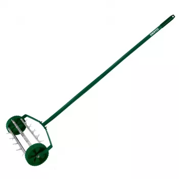Verto 15G539 Manuālais zāliena aerators ar 5 tērauda smailēm, 280 mm darba platumu, D-veida rokturi