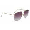 Victoria Beckham VB202S-712 Sieviešu liela izmēra kvadrātveida saulesbrilles, zelta metāla rāmis, brūnas gradienta lēcas, 59 mm