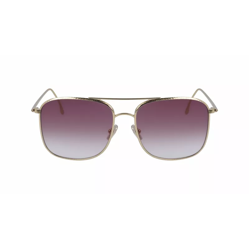 Victoria Beckham VB202S-712 Sieviešu liela izmēra kvadrātveida saulesbrilles, zelta metāla rāmis, brūnas gradienta lēcas, 59 mm