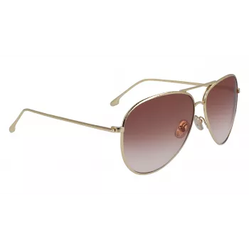 Victoria Beckham VB203S-712 Sieviešu saulesbrilles Zelta rāmis Brūnas gradienta lēcas 62mm