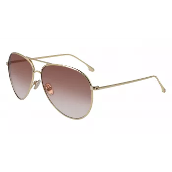 Victoria Beckham VB203S-712 Sieviešu saulesbrilles Zelta rāmis Brūnas gradienta lēcas 62mm