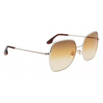 Victoria Beckham VB223S-708 Sieviešu Saulesbrilles - Havana Acetāta Rāmis, Brūnas Polikarbonāta Lēcas, 56mm