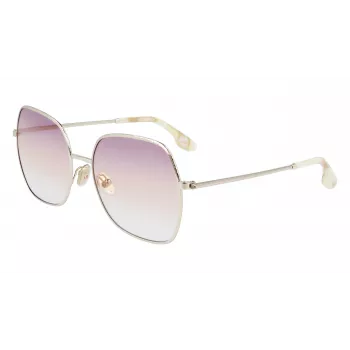 Victoria Beckham VB223S-728 Sieviešu metāla saulesbrilles Zelts Brūns gradients 56mm