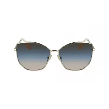 Victoria Beckham VB225S-734 Sieviešu lielizmēra kvadrātveida saulesbrilles - Havana acetāta rāmis ar brūniem gradienta stikliem - 59mm