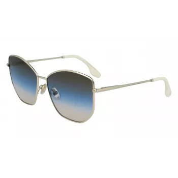 Victoria Beckham VB225S-734 Sieviešu lielizmēra kvadrātveida saulesbrilles - Havana acetāta rāmis ar brūniem gradienta stikliem - 59mm