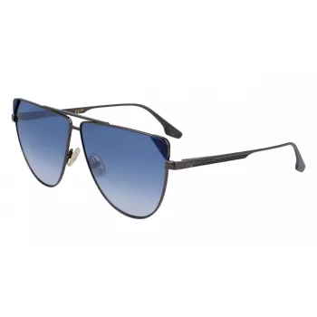 Victoria Beckham VB239S6309319 Sieviešu lielizmēra kvadrātveida saulesbrilles, melns acetāts, pelēki gradienta lēcas, 63mm