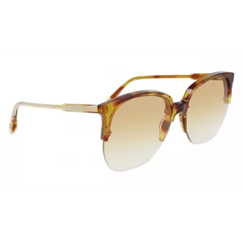 Victoria Beckham VB617S-222 Sieviešu pārlieku lielas tauriņstila saulesbrilles, Havana acetāts, brūns gradients