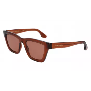 Victoria Beckham VB656S-203 Sieviešu saulesbrilles - Brūns Havana acetāta rāmis ar brūni gradienta lēcām - 52mm