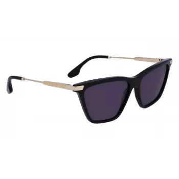 Victoria Beckham VB663S-001 Sieviešu saulesbrilles - Melns acetāta rāmis, Pelēkas polikarbonāta lēcas, 57/15/140 mm