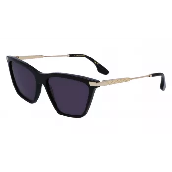 Victoria Beckham VB663S-001 Sieviešu saulesbrilles - Melns acetāta rāmis, Pelēkas polikarbonāta lēcas, 57/15/140 mm