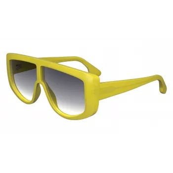 Victoria Beckham VB664S-709 Sieviešu kvadrātveida saulesbrilles ar zelta metāla rāmi un brūni gradienta lēcām 61mm