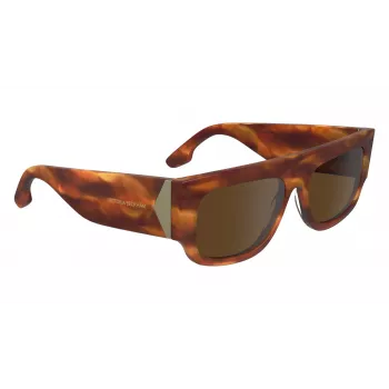 Victoria Beckham VB666S5516223 Sieviešu kvadrātveida saulesbrilles - Brūns Havana acetāta rāmis ar brūniem gradienta lēcām - 55/16/145 mm