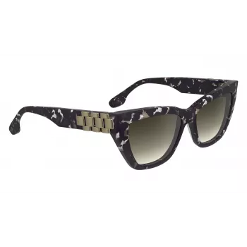 Victoria Beckham VB668S5516010 Sieviešu kvadrātveida saulesbrilles - Melns acetāta rāmis, Pelēkas CR-39 lēcas, 55mm