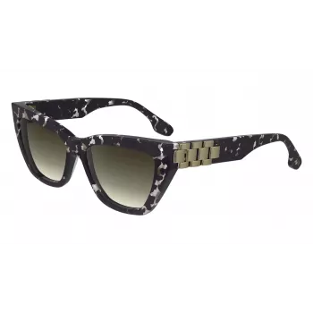Victoria Beckham VB668S5516010 Sieviešu kvadrātveida saulesbrilles - Melns acetāta rāmis, Pelēkas CR-39 lēcas, 55mm