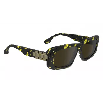 Victoria Beckham VB669S5513012 Sieviešu kvadrātveida acetāta saulesbrilles - Melna/Pelēka - 55/13/145 mm