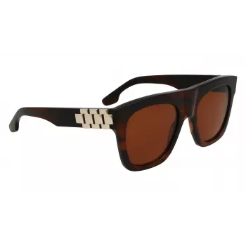 Victoria Beckham VB675S5220227 Sieviešu lielizmēra kvadrātveida saulesbrilles, tumšā Havana, gradienti pelēkas lēcas, 52mm