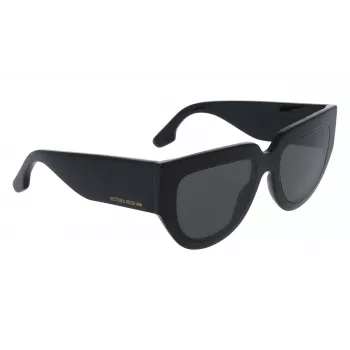 Victoria Beckham VB679S 53mm kvadrātveida saulesbrilles sievietēm, melns rāmis, pelēkas UV400 lēcas