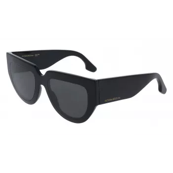 Victoria Beckham VB679S 53mm kvadrātveida saulesbrilles sievietēm, melns rāmis, pelēkas UV400 lēcas