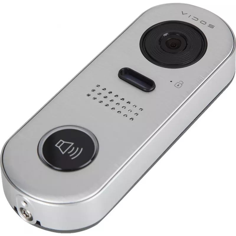 VIDOS DUO S1001 Durvju stacija - Full HD 1080p, 2-vadu, IP65, Sudrabs/Pelēks