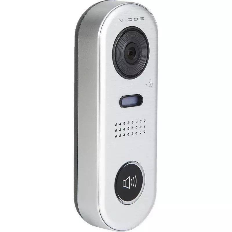 VIDOS DUO S1001 Durvju stacija - Full HD 1080p, 2-vadu, IP65, Sudrabs/Pelēks