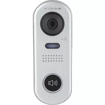 VIDOS DUO S1001 Durvju stacija - Full HD 1080p, 2-vadu, IP65, Sudrabs/Pelēks