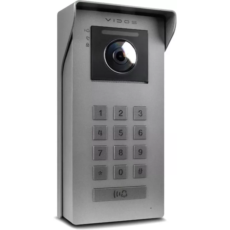 VIDOS IPX S100 āra IP video durvju stacija 2MP 1080p PoE Wi-Fi Melna