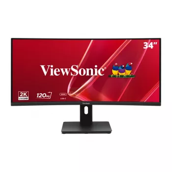 ViewSonic VA3420C-2 34 collu izliekts UWQHD biroja monitors, 3440x1440, VA, 120Hz, HDR10, USB-C