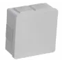 VIPLAST VP-02 Virsmas Montāžas Tukšā Sadales Kārba, 6 Kabeļu Ievadi, Aizvēršanās Vāks, IP55, Balta, 86x86x40mm