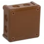 VIPLAST VP-42 virsapmetuma tukša sadales kārba, 8 kabeļu ievadi, brūna, IP55, 98x98x42 mm 042-02