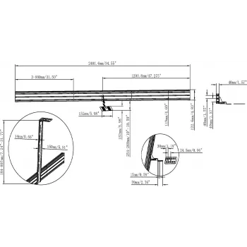 Vision VFM-MNU/P4X55 Smags video sienas stiprinājuma komplekts 4x 50-55 collu LCD displejiem, portreta orientācija, sienas/relsu montāža, melns