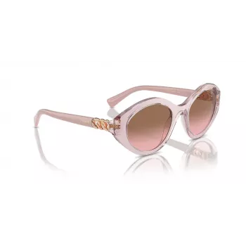 Vogue VO5576SB29421 Sieviešu saulesbrilles – kaķacs, caurspīdīgi rozā, tumši pelēkas lēcas