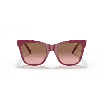VOGUE Sieviešu kaķacs formas saulesbrilles VO5428S299414 Caurspīdīgi rozā rāmis Brūni gradienta stikli 51mm