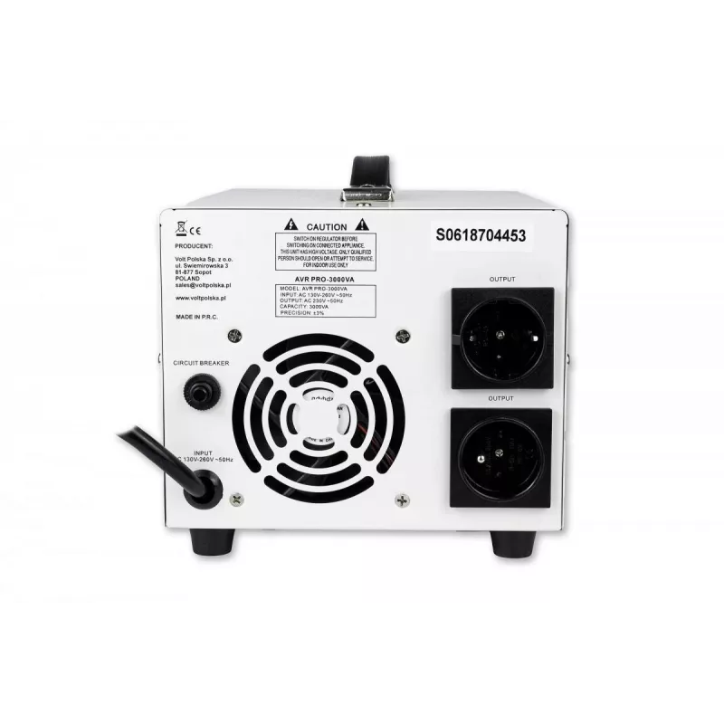 Volt Polska AVR PRO 3000VA 3% sprieguma stabilizators
