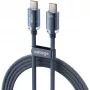 VOLTAGE PureCrystal USB-C uz USB-C kabelis 100W PD 1m zils