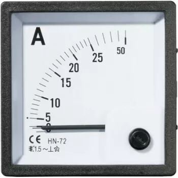 VOLTCRAFT AM-72X72/25A analogais panelmērītājs, kustīgā dzelzs sistēma, 0-25 A AC, 72x72 mm, 1.5 klase