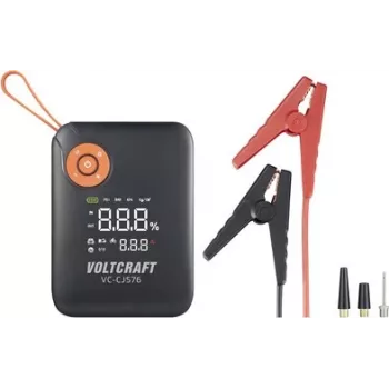 VOLTCRAFT Jump Starter VC-CJS76 VC-16024485 300 A 12 V ar uzlādes cradle, 2x 12V izejas, 2x USB, LED lukturis, LCD displejs