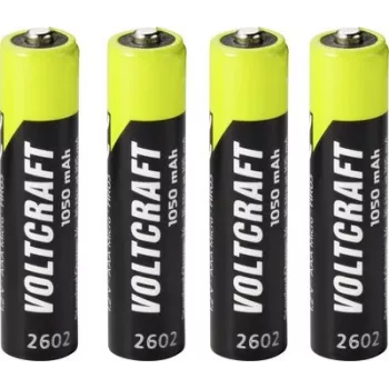VOLTCRAFT Micro (AAA) NiMH akumulatori 1050 mAh 1,2 V, uzreiz lietojami, 4 gab. (VC-17275425)